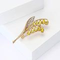 Alloy Rhinestone Wheat Brooch Pin For Women Coat Suit Decoration view 3