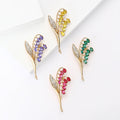 Alloy Rhinestone Wheat Brooch Pin For Women Coat Suit Decoration view 1