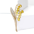Alloy Rhinestone Wheat Brooch Pin For Women Coat Suit Decoration view 2