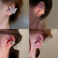 Korean Style Copper Multi Layer Butterfly Clip-on Earrings Geometric Line Ear Cuffs For Women view 3