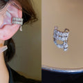 Korean Style Copper Multi Layer Butterfly Clip-on Earrings Geometric Line Ear Cuffs For Women view 4