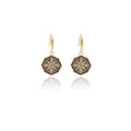 Vintage Chinese Style Enamel Rhinestone Geometric Round Floral Luxury Dangle Hoop Earrings view 5