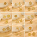European Exaggerated Geometric Hollow Round Ring Earrings Irregular Metal Two Piece Set view 1
