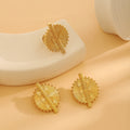 European Exaggerated Geometric Hollow Round Ring Earrings Irregular Metal Two Piece Set view 2