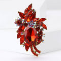 Alloy Rhinestone Bauhinia Flower Brooch Pin For Women's Clothing view 2