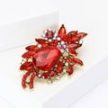 Alloy Rhinestone Bauhinia Flower Brooch Pin For Women's Clothing view 3