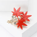Alloy Acrylic Maple Leaf Brooch Vintage Women Clothing Lapel Pin view 3