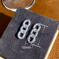Geometric Ring Buckle Drop Earrings For Women Multi Hole Cross Rhinestone Banquet Jewelry view 4