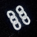 Geometric Ring Buckle Drop Earrings For Women Multi Hole Cross Rhinestone Banquet Jewelry view 5