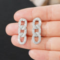 Geometric Ring Buckle Drop Earrings For Women Multi Hole Cross Rhinestone Banquet Jewelry view 2