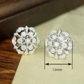 Hollow Flower Micro Paved Stud Earrings For Women, Pastoral Elegant Fashion Ear Jewelry view 4