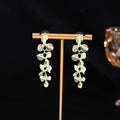 Elegant French Light Luxury Gold Alloy Cascading Orchid Flower Petal Drop Dangle Stud Earrings view 2
