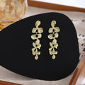 Elegant French Light Luxury Gold Alloy Cascading Orchid Flower Petal Drop Dangle Stud Earrings view 4