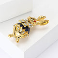 Alloy Rhinestone Gentleman Rabbit Brooch Pin For Suits And Shirts view 2