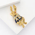 Alloy Rhinestone Gentleman Rabbit Brooch Pin For Suits And Shirts view 3