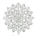 Alloy Rhinestone Hollow Flower Brooch Pin For Elegant Apparel Decoration view 2