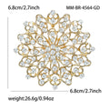 Alloy Rhinestone Hollow Flower Brooch Pin For Elegant Apparel Decoration view 4