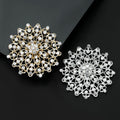 Alloy Rhinestone Hollow Flower Brooch Pin For Elegant Apparel Decoration view 3
