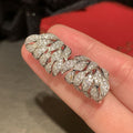 Leaf Stud Earrings For Women With Sparkling Micro Pave Zircon, Elegant Light Luxury Jewelry view 5