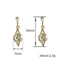 Geometric Design Drop Earrings For Women French Simple Round Zircon Dangle Earrings Fashion Jewelry view 4