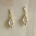 Geometric Design Drop Earrings For Women French Simple Round Zircon Dangle Earrings Fashion Jewelry view 2