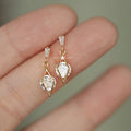 Geometric Design Drop Earrings For Women French Simple Round Zircon Dangle Earrings Fashion Jewelry view 1