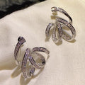 Line Wrapped Zircon Stud Earrings For Women, Niche Design Fashion Trend Ear Jewelry view 5