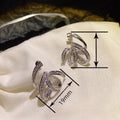 Line Wrapped Zircon Stud Earrings For Women, Niche Design Fashion Trend Ear Jewelry view 4