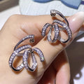 Line Wrapped Zircon Stud Earrings For Women, Niche Design Fashion Trend Ear Jewelry view 1