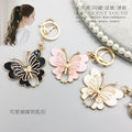 Enamel Butterfly Keychain Rhinestone Metal Insect Bag Charm view 1