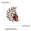 Alloy Rhinestone Leaf Moon Brooch For Women's Suit And Dress view 4