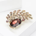 Alloy Rhinestone Leaf Moon Brooch For Women's Suit And Dress view 3