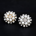 Black Silver Tone Pearl Crystal Halo Crystal Pearl Look Metal Brooch Pin view 3