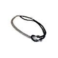 Y2K Black White Faux Crystal Alloy Necklace With Geometric Rope Knot Design Sweet Cool Choker view 5