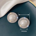 Elegant Faux Pearl Hoop Earrings With Micro Pave Zircon, French Style Trendy Women's Ear Jewelry view 4