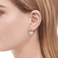 Christmas Asymmetric Cute Stud Earrings For Women, Micro Paved Zircon Festive Fashion Jewelry view 3
