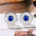 New Luxury Round Stud Earrings With Imitation Diamond Inlay Classic Lightweight Jewelry view 5