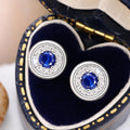 New Luxury Round Stud Earrings With Imitation Diamond Inlay Classic Lightweight Jewelry view 2