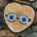 New Luxury Round Stud Earrings With Imitation Diamond Inlay Classic Lightweight Jewelry view 1