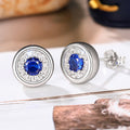 New Luxury Round Stud Earrings With Imitation Diamond Inlay Classic Lightweight Jewelry view 3