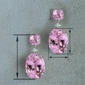 Pink Zircon Inlaid Flower Drop Earrings For Women, Fashion Delicate Popular Jewelry view 4