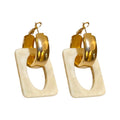 Chic Geometric Resin Drop Earrings With Silver Needle Posts, Round Square Retro Hong Kong Style view 5