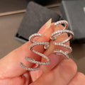 Micro Pave Hoop Stud Earrings For Women, Niche Elegant Fashion Designer Internet Celebrity Ear Jewelry view 1