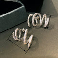 Micro Pave Hoop Stud Earrings For Women, Niche Elegant Fashion Designer Internet Celebrity Ear Jewelry view 4