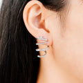 Micro Pave Hoop Stud Earrings For Women, Niche Elegant Fashion Designer Internet Celebrity Ear Jewelry view 3