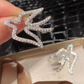 Fashion Animal Inspired Swallow Stud Earrings For Women, Full Pave Elegant Statement Jewelry view 2