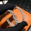 Fashion Geometric Large Hoop Earrings For Women, Trendy Inlaid Round Circle Dangle Ear Jewelry view 2
