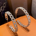 Fashion Geometric Large Hoop Earrings For Women, Trendy Inlaid Round Circle Dangle Ear Jewelry view 1