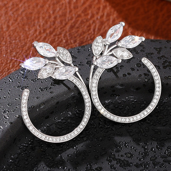 Wheat Ear Hoop Stud Earrings For Women, Korean Style Elegant Delicate Designer Fashion Earrings
