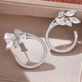 Wheat Ear Hoop Stud Earrings For Women, Korean Style Elegant Delicate Designer Fashion Earrings view 3
